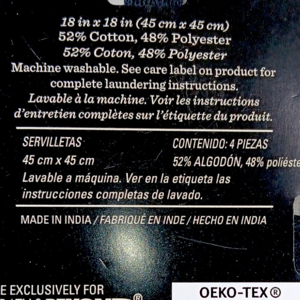 Bee & Willow-Silver& Gold Snowfall- Napkins- 18"x18"- Holiday- White - Picture 6 of 7